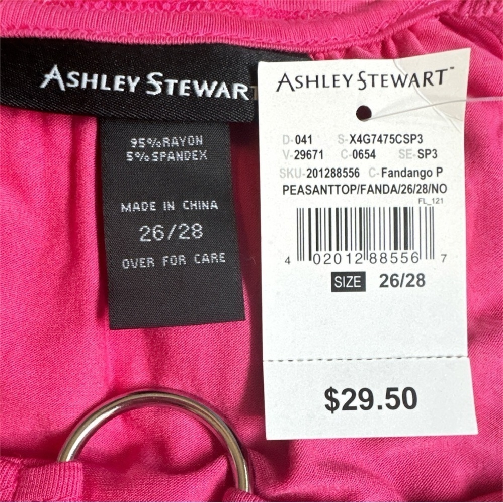 Ashley Stewart Pink Bell Sleeve Peasant Top NWT - Picture 10 of 10